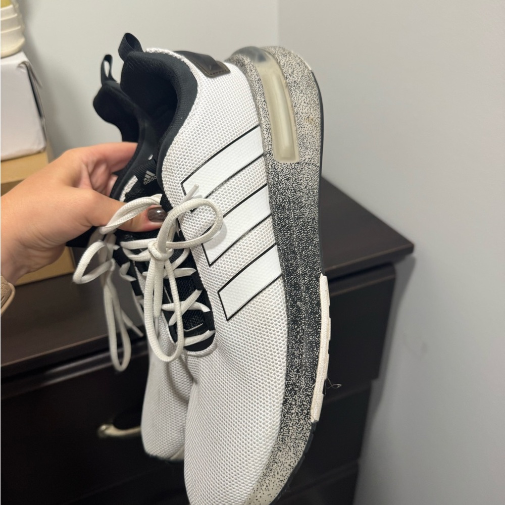 Adidas racer shoes, black-and-white size 12 - Picture 4 of 5